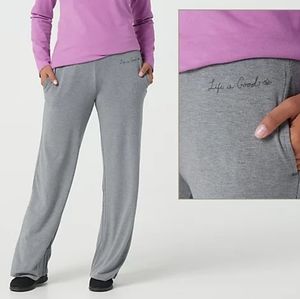 Life is Good wide leg pants Heather Grey